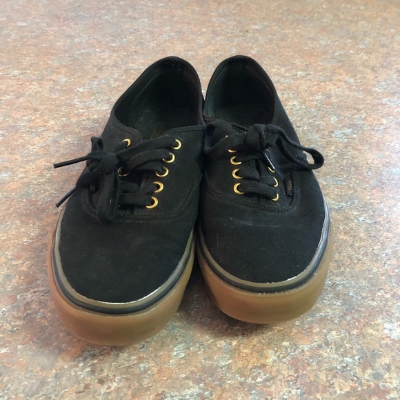 gold black vans